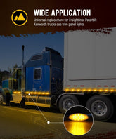 Amber/Red 6.5" Led Marker Light Trucks Oval 16 LED Side Marker Turn Signal Clearance Lights Chrome Bezel Surface Mount Replacement Peterbilt Kenworth Freightliner Trailer 12V